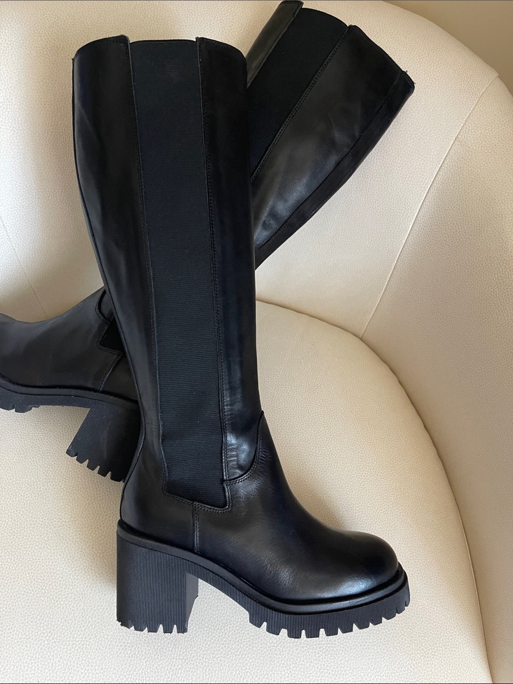 COACH & FOUR Black Genuine Leather Boots